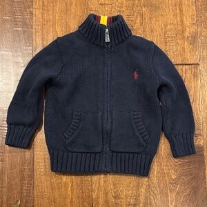 Polo Ralph Lauren Navy Blue Kids zip up Sweater 18 months